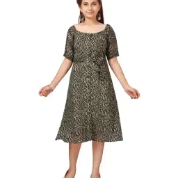 Aarika Kids Green Cotton Printed Dress-image-47