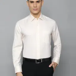 Luxure By Louis Philippe Beige Cotton Regular Fit Texture Shirt-picture-11