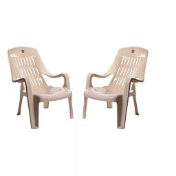 Cello Comfort Relaxed With Armrest Plastic Chair Marble Beige (Set of 2)-picture-41