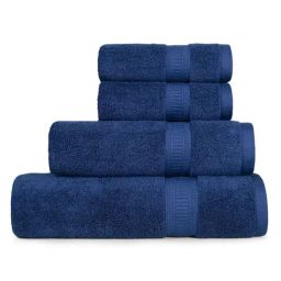Mytrident unisex Blue Cotton Towel Set of 4-image-20