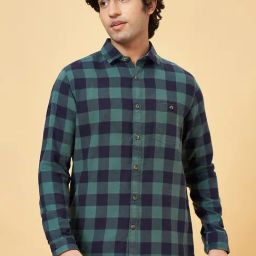Sf Jeans By Pantaloons Indigo Cotton Slim Fit Checks Shirt-picture-10