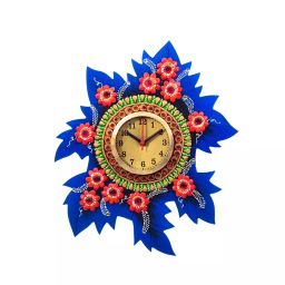 eCraftIndia KWC668 Handcrafted Papier-Mache Leaf Shape Wall Clock-image-26