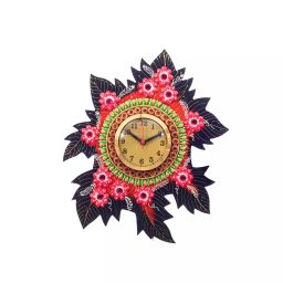 eCraftIndia KWC669 Handcrafted Papier-Mache Leaf Shape Wall Clock-image-25