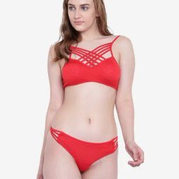 La Intimo Red Seaoath Bikini Bra and Panty-image-22