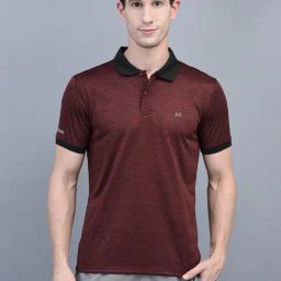 Force NXT Red Regular Fit Self Pattern Sports Polo-image-57