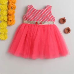 Many Frocks Kids Pink Embellished Dress-image-62
