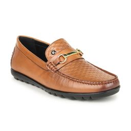 BRITMEN Men Textured Leather Loafers-image-56