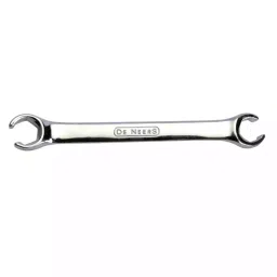 De Neers Flare Nut Spanner Elliptical Mirror Finish 11/16x3/4A Silver Chrome Vanadium Steel, FNS11/16x3/4A-0