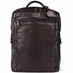 KOMPANERO Aaron Dark Brown Leather Solid Backpack-image-46