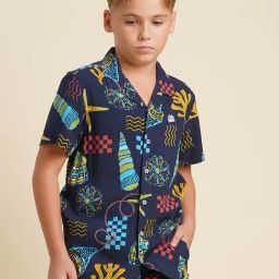 Jack & Jones Junior Boys Navy Peony Shirts-picture-45