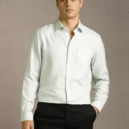 Louis Philippe Green Cotton Regular Fit Texture Shirt-picture-6
