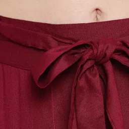 Sera Maroon Regular Fit Top With Pants image 5