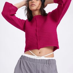 glitchez Ribbed Sensation Crop Sweaters-image-43