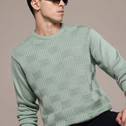 The Roadster Lifestyle Co. Acrylic Self-Checked Pullover-image-67