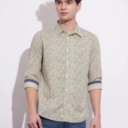 Being Human Beige Slim Fit Printed Shirt-picture-47