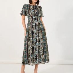 Styli Multi Floral A-Line Dress-image-30