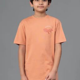 Red Tape Kids Unisex Orange Cotton Printed T-Shirt-image-90