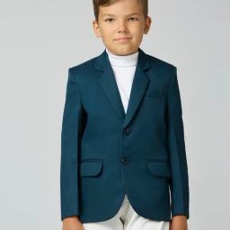 Kids Island Boys Teal Solid Blazer-picture-35