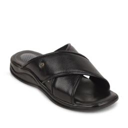 Liberty Men's Black Cross Strap Sandals-image-61