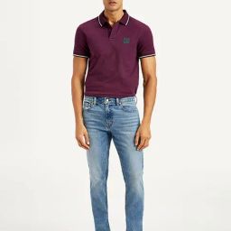 Levi's Blue Cotton Slim Fit Solid Jeans-picture-4