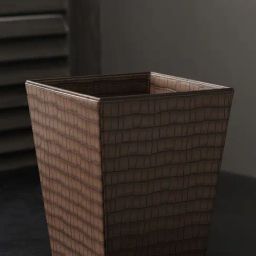 Pure Home and Living Brown
 Leather Paper Bin-image-2