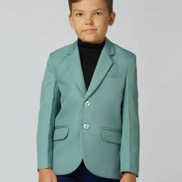 Kids Island Boys Green Solid Blazer-picture-43