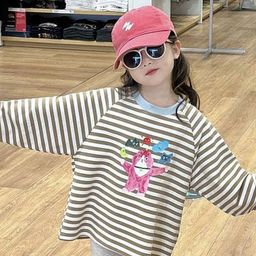 LULU & SKY Girls Striped Boxy T-shirt-image-71
