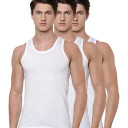 Ramraj White Cotton Slim Fit Vests Pack Of 3-image-77