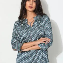 RAREISM Multi Polyester Printed Three-Quarter Sleeves Top-image-26