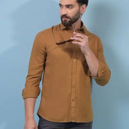 Crimsoune Club Brown Slim Fit Shirt-image-99