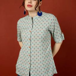 Jaipur Kurti Blue Printed Tunic-image-46