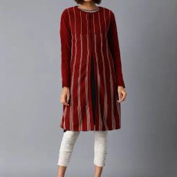 W Red Striped Cardigan-33