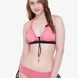 La Intimo Coral Stripes Seashow Bikini Bra & Panty-image-96