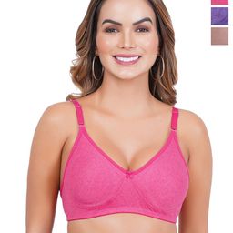 Liigne Pack Of 3 Non-Padded Full Coverage All Day Comfort Everyday Bra-15