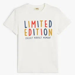 Koton Boys Typography Printed Round Neck Cotton T-shirt-image-2