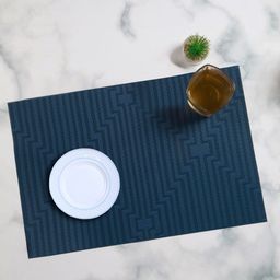 OBSESSIONS 6-Pcs Blue Printed PVC Rectangle PVC Waterproof Dining Table Placemats-image-87