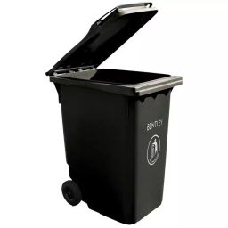 RS PRO 240L Black Flip Plastic Waste Bin Model No 4249316-image-100