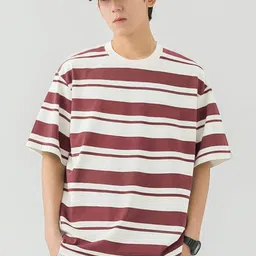 LAUREN ADAMS Men Striped Applique T-shirt-image-65