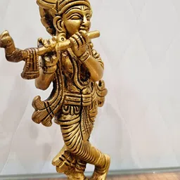Aakrati Yellow Lord Krishna Religious Idol Showpiece-image-8