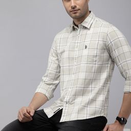 U.S. Polo Assn. Denim Co. Pure Cotton Slim Fit Tartan Checked Casual Shirt-image-63