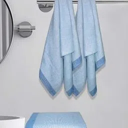 Aura Blue & Navy Blue 4 Cotton 210 GSM Bath Towel-image-18