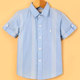 Jash Kids Cotton Full Sleeves Shirt Striped - Blue-picture-4