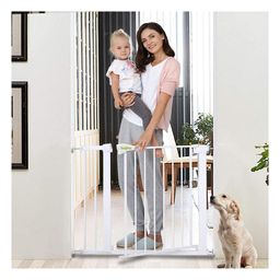 Baybee Auto Close Baby Safety Gate with Double Lock System - White-11