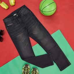 Pantaloons Junior Solid Button Down Jeans - Black-image-19