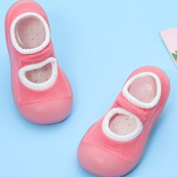 Yellow Bee Hollow Out Detailed Anti Skid Sock Shoes - Pink-image-93