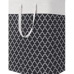 House of Quirk Linen Cotton Laundry Hamper 75L Collapsible Large Laundry Baskets - Black-image-42