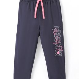 Doreme  Single Jersey Knit Ankle Length Lounge  Pant Text Print -  Rhino Grey-18