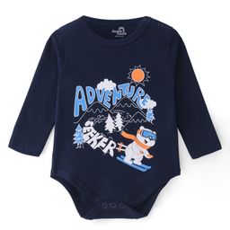 Doodle Poodle 100% Cotton Knit Full Sleeves Adventure Printed Onesie - Navy Blue-image-8