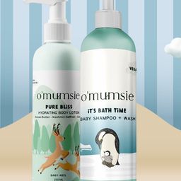 Omumsie Cleanse & Hydrate Duo | Baby & Kids Complete Skincare Bundle2-in-1 Shampoo + Wash (250ml) & Hydrating Body Lotion (250ml) | Pack of 2-14