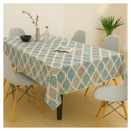 RRC Cotton Table Cover for 6 Seater Dining Table Green-picture-40